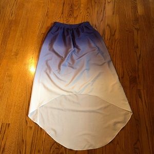 Mossimo purple ombré high low maxi skirt